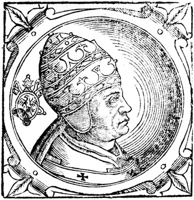 Бенедикт XII, папа Римский. Гравюра (Sacchi. Vitis pontificum. 1626)