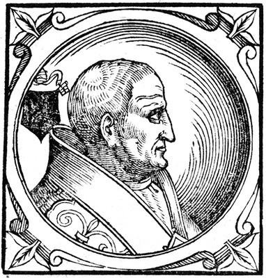 Бенедикт X, папа Римский. Гравюра (Sacchi. Vitis pontificum. 1626)