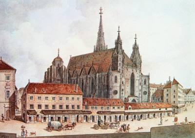 Собор и капелла св. Стефана в Вене. Рисунок. Ок. 1804 г. (Австрийская национальная б-ка)