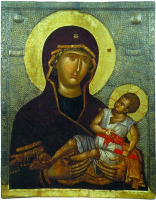 Икона Божией Матери &quot;Душеспасительница&quot;. Сер. XIV в. (Галерея икон, Охрид)